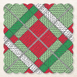 POSAVASOS DE PAPEL COASTER DE PAPEL DE CUADRADO ESCALOPADO DE TEJIDO