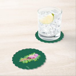 Posavasos De Papel Coaster : Pájaro Exótico .