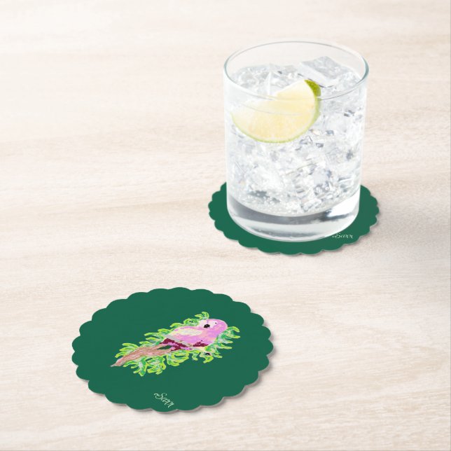 Posavasos De Papel Coaster : Pájaro Exótico . (In situ)