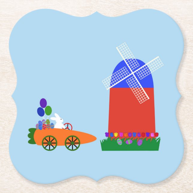 Posavasos De Papel Coche de garrapata para conejito #4 Papel (Anverso)