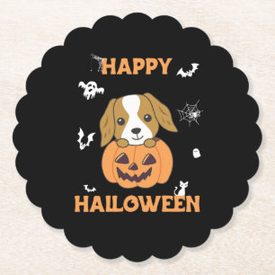 Posavasos De Papel Cocker Spaniel Calabaza Cute Perros Feliz Hallowee