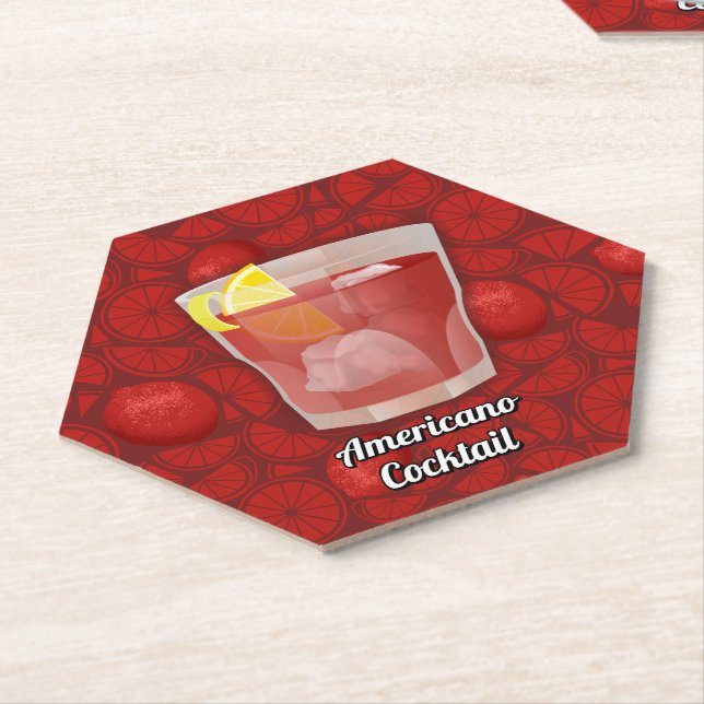 Posavasos De Papel Cocktail Americano (En perspectiva)