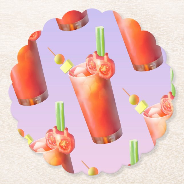Posavasos De Papel Cóctel Creative Bloody Mary (Anverso)