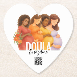 Posavasos De Papel Código QR Bonito Profesional Doula de Nacimiento P