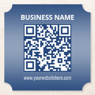 Posavasos De Papel Código QR Gradiente Azul (o cualquier color)