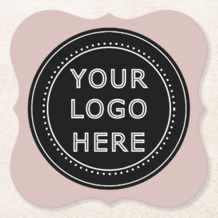 Posavasos De Papel Código QR negro elegante y elegante