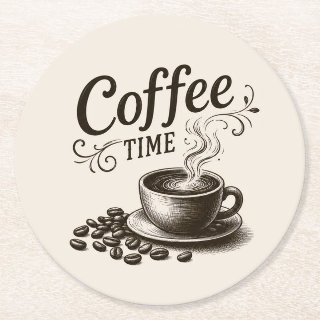Posavasos de papel Coffee Time (Anverso)