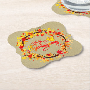 Posavasos De Papel Coincidir con los tonos de hojas de otoño del día