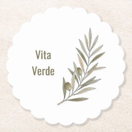 Posavasos De Papel Colección Vita Verde Blanco