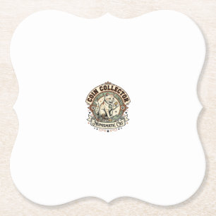 Posavasos De Papel Coleccionista de Monedas Numismático Gato Coleccio