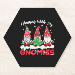 Posavasos De Papel Colgar con mis Navidades de Gnome Garden