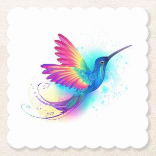 Posavasos De Papel Colibrí arcoiris exótica