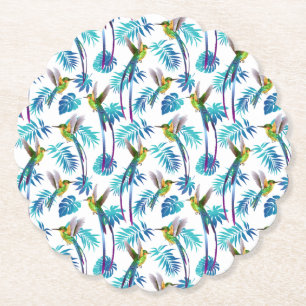 Posavasos De Papel Colibríes de cola larga tropical