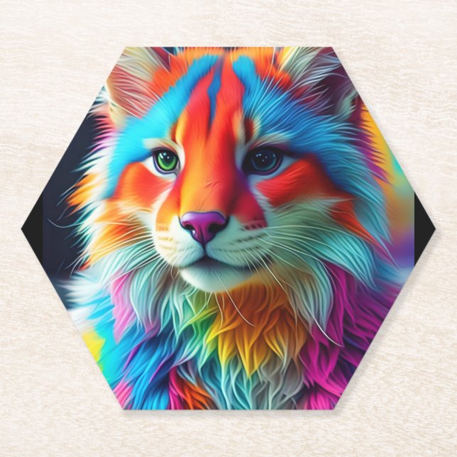 Posavasos De Papel Color arcoiris Cat-68587 (Anverso)
