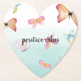 Posavasos De Papel Color de agua de las mariposas rosadas de mimbre