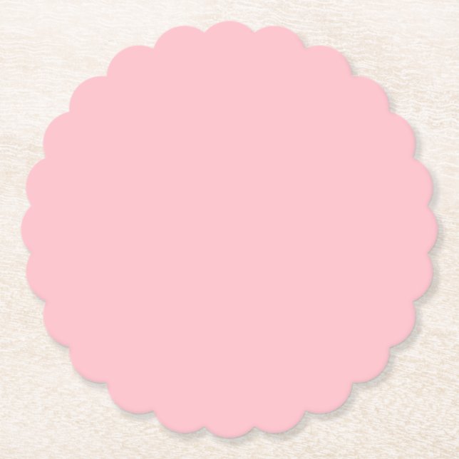 Posavasos De Papel Color sólido rosa (Anverso)
