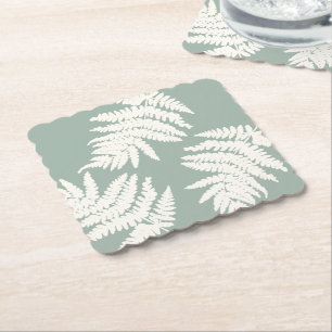 Posavasos De Papel Colores de fondo personalizados de hoja de helecho