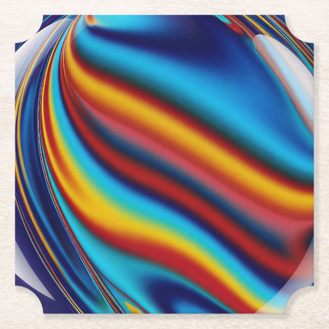 Posavasos De Papel Colorful Marble ticket shape Paper Coaster (Anverso)