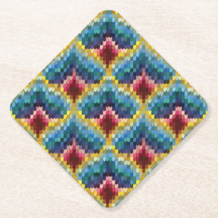 Posavasos De Papel Colorido patrón de Moda Bargello Embroidery Boho