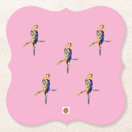 Posavasos De Papel Colourful Parrot Coaster