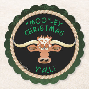 Posavasos De Papel Comical Longhorn Steer