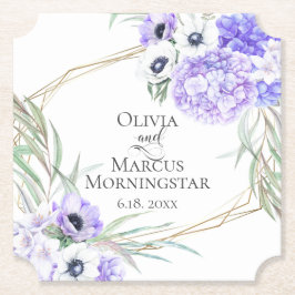 Posavasos De Papel Comida Violet Anemone Floral Bouquet