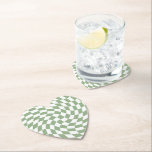 Posavasos De Papel Comprobación de la colección de Bodas verdes de sa<br><div class="desc">Moderno bohemia Sage Green color de los productos de la fiesta nupcial nupcial. Diseño de cheques retro retro y moderno de diseño,  placas de papel a cuadros retorcidas con un bonito y elegante color Sage Green y blanco de moda.</div>