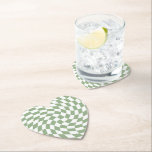 Posavasos De Papel Comprobación de la colección de Bodas verdes de sa<br><div class="desc">Moderno bohemia Sage Green color de los productos de la fiesta nupcial nupcial. Diseño de cheques retro retro y moderno de diseño,  placas de papel a cuadros retorcidas con un bonito y elegante color Sage Green y blanco de moda.</div>