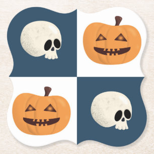Posavasos De Papel Comprobaciones de calaveras y calabazas