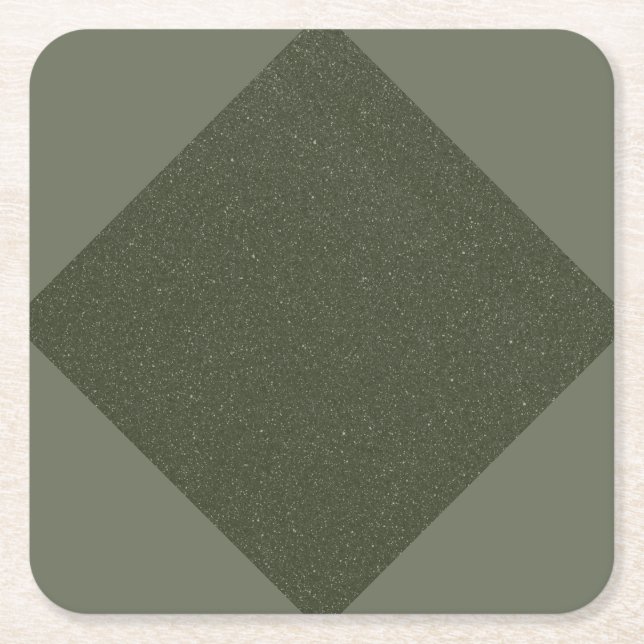 Posavasos de papel con acento de diamante verde mu (Anverso)