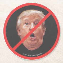 Posavasos de papel con cara de Trump