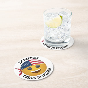 Posavasos de papel con caras de Emoji