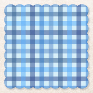 Posavasos de papel con estampado de cuadros azul d