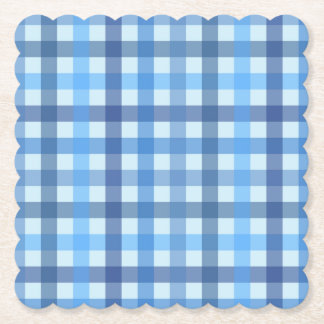 Posavasos de papel con estampado de cuadros azul d