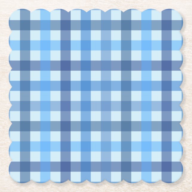 Posavasos de papel con estampado de gingham de cin (Anverso)