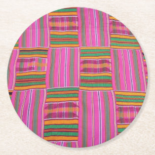Posavasos de papel con estampado de Kente
