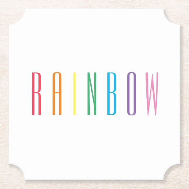 Posavasos de papel con forma de entrada RAINBOW (Anverso)