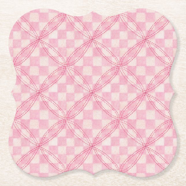 Posavasos de papel con forma de soporte de PINK CH (Anverso)