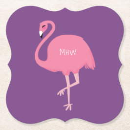 Posavasos de papel con monograma personalizado de 