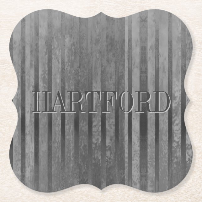 Posavasos de papel con rayas Ombre de grises (Anverso)