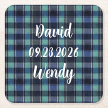 Posavasos de papel con tartán personalizado para b