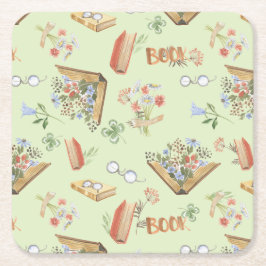 Posavasos de papel con tema de libro con estilo