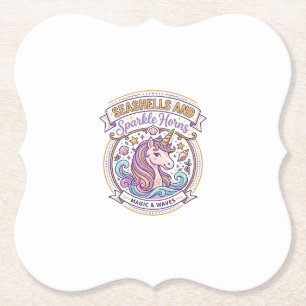 Posavasos De Papel Conchas de unicornio y cuernos brillantes POD List
