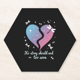 Posavasos De Papel Conciencia de Prevención del Suicidio Corazón Purp