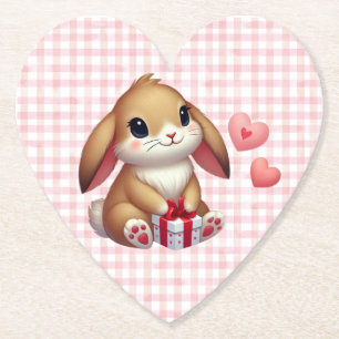 Posavasos De Papel Conejo de conejo El día de San Valentín