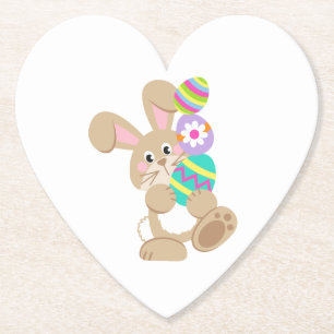 Posavasos De Papel Conejo de Pascua con diseño de huevos