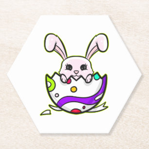 Posavasos De Papel Conejo De Pascua Dentro De Un Huevo De Pascua Pint