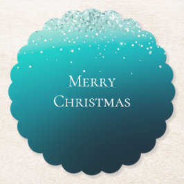 Posavasos De Papel Confetán de plata verde azulada