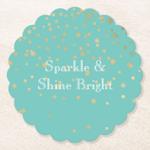 Posavasos De Papel Confetti de oro de menta