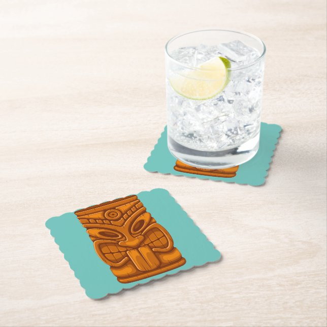 Posavasos De Papel Conjunto de taladro de maíz de la máscara de Tiki (In situ)